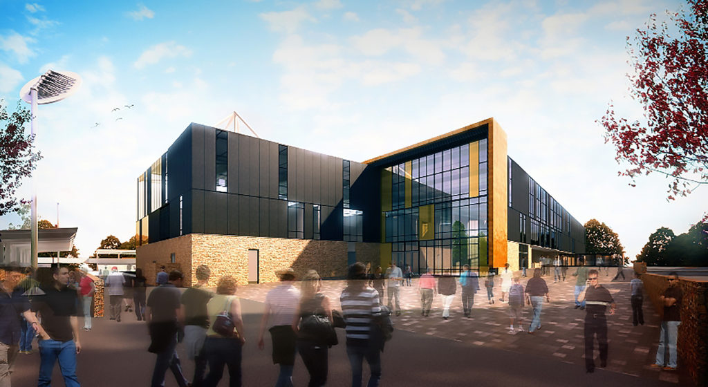 CGI image of the new stadium to be built in Truro