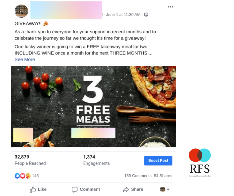 restaurant marketing viral giveaway example